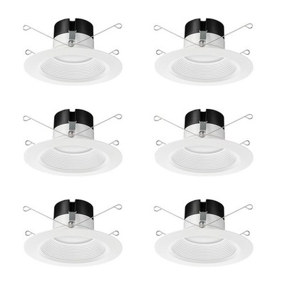 Juno E Series 5 In 1 Led Recessed Light 900 Lumens 6 Pack Dimmable White Fixt...