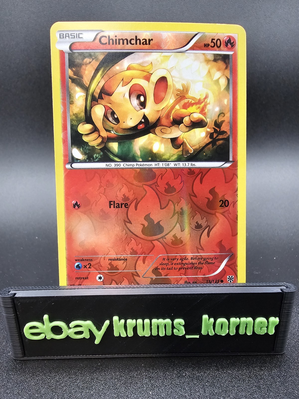 Chimchar 15/135 Plasma Storm Reverse Holo - NM