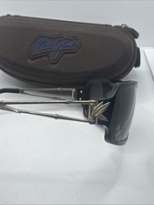 MAUI JIM Sunglasses Vintage Rare Black Frames / Grey Polarized Lenses MJ 104-17