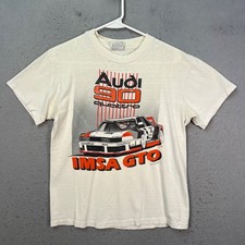 Vintage 80s Audi 90 Quattro Imsa Gto Racing T Shirt White Size Medium