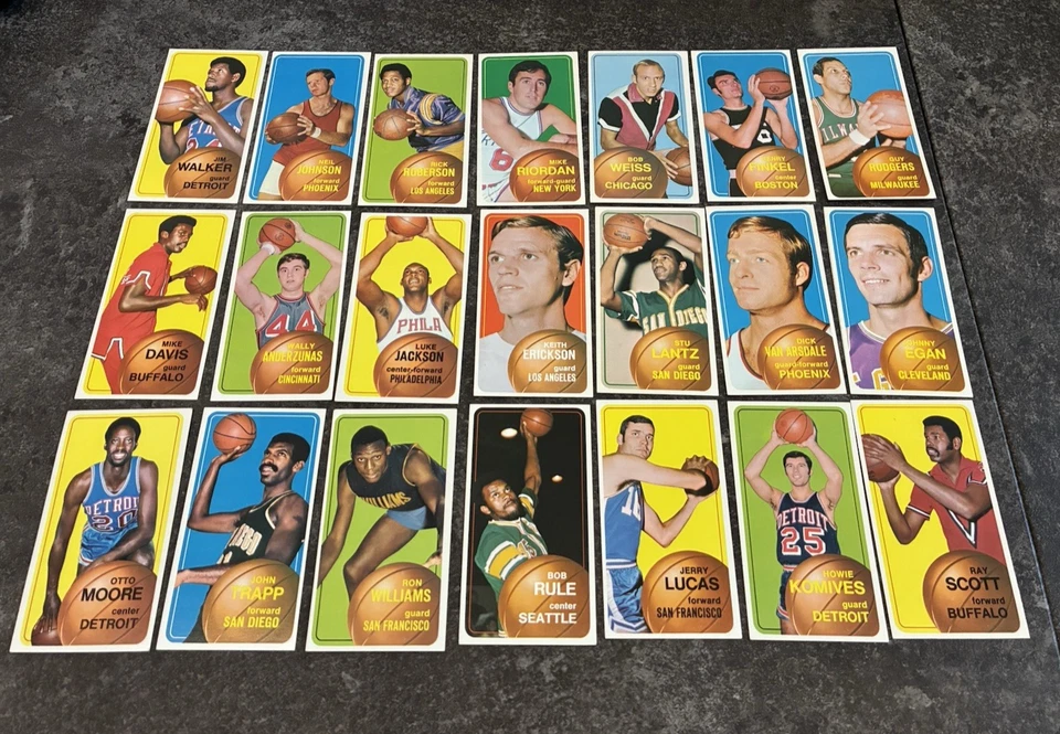 Lote vintage de 57 tarjetas de baloncesto Topps 1970-1971 Tallboys de la NBA - en muy buen estado/excelente/casi nuevo/m Foto 2 de 4