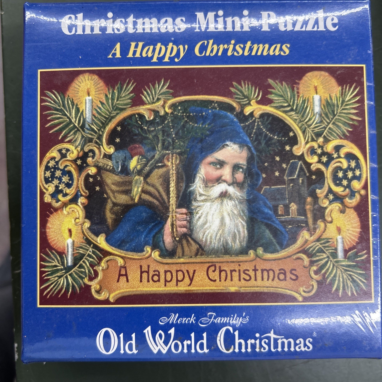 Vintage 1999 Merck Family's Old World Christmas 100 pc Puzzle Happy Christmas