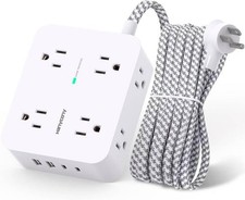 Surge Protector Power Strip - HANYCONY 8 Outlets 4 USB 2 USB C Charging Ports,