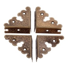 dophee 4Pcs Decorative Corner Protectors, Retro Style Edge Antique Bronze