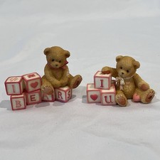 Cherished Teddies 1996 Love Letters Bear Set Priscilla Hillman Enesco Cottage