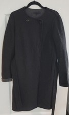 UNIQLO Women's Double Face Grey Wool Blend Long Coat Wrap Size Medium