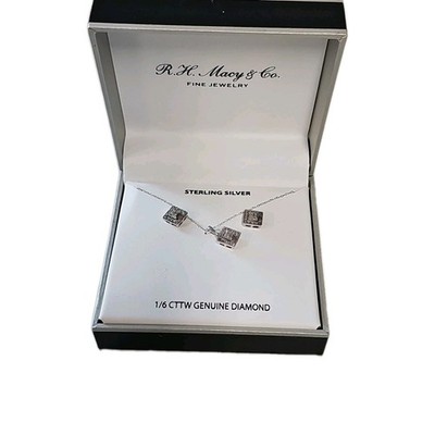 Macy 1/6CT CTTW Genuine DIAMOND STERLING SILVER