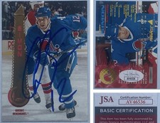 Nordiques Chris Simon Signed Autograph 1994-95 Leaf - JSA Cert - FREE S&amp;H!