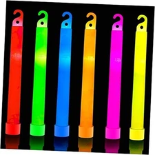 12 PCS Bright 6 Inch Colored Glow Sticks with 12 Hour Duration - Emergency 