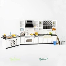 3PC  Dollhouse Miniature Kitchen Cabinet 1:12 Bar Counter Furniture  Accessories
