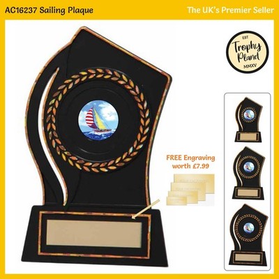 SEGELN Präsentationsplakette Trophäe Auszeichnung / Pokale, KOSTENLOSE Gravur, SCHNELLER VERSAND