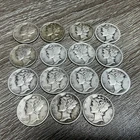 Mercury dimes lot of 15 Silver Coins different dates and condition NO RESERVE