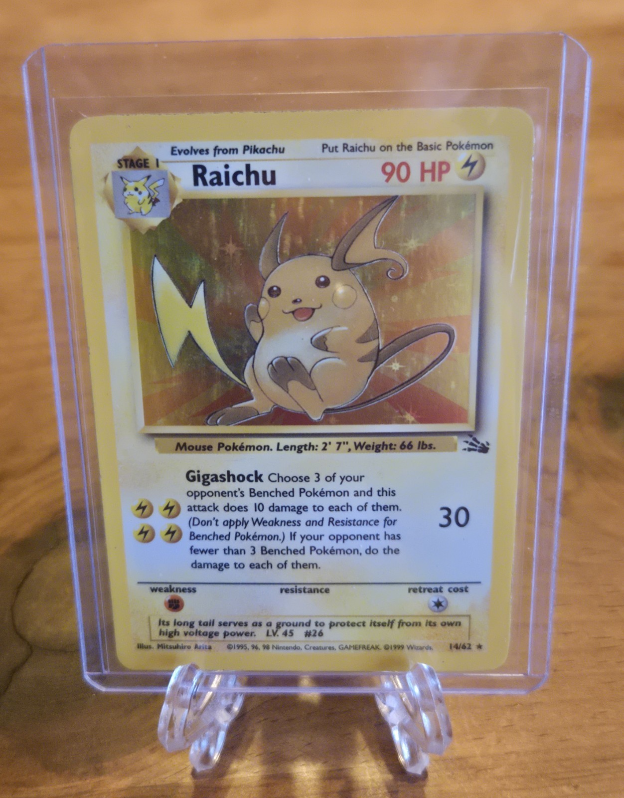 Raichu 14/62 Fossil Pokemon Card Holo WOTC TCG NM