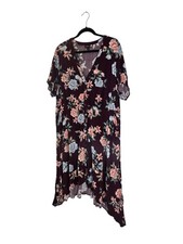 Torrid Women's Floral Boho Coastal Resort Wear Stretch Midi Dress