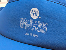 Vintage Blue Adjustable Embroidered Cotton Visor Osfa Day With The Brewers 1995 Vintage Blue Adjustable Embroidered Cotton Visor Osfa Day With The Brewers 1995