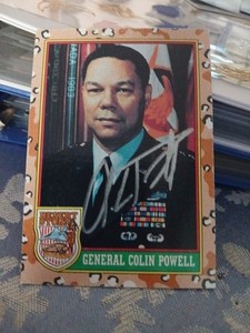 1991 Topps Desert Storm GENERAL COLIN POWELL #2 🔥 GORGEOUS Autograph  🪖 d 2021
