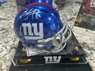 🏈🔥 Mario Manningham Autographed New York Giants Riddell Mini Helmet + Display