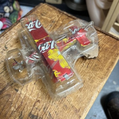 Vintage Toy biplane Made From Red and White Vietnam  Coke Cans