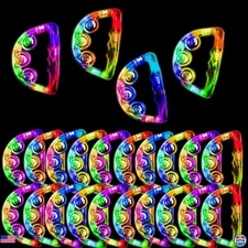 24 LED Tambourines - Light Up Handheld Percussion for Parties & Weddings (24