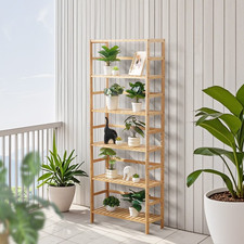 6-Tier Bookshelf, 63.39" Storage Rack with 130lb Capacity, 100 Wood, Versatile