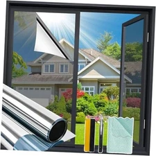  One Way Privacy Window Film Privacy Film for Glass Windows 29.5" x 118" Silver