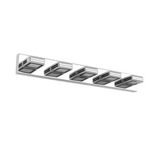32.3 In. 5-Chrome Vanity Light with Acrylic Shades