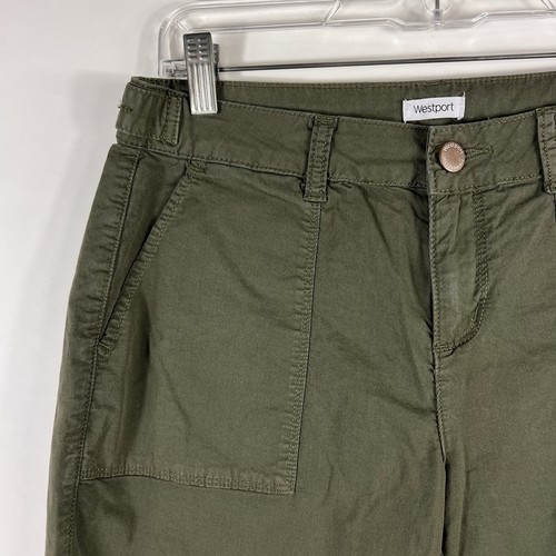 Westport Shorts Women's Size 6 Bermuda Mid Rise Green Chino Khaki Stretch Twill - Picture 2 of 13