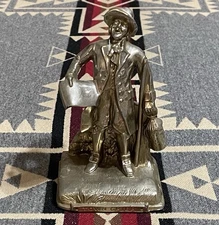 American Craftsman Pewter Town Crier Sculpture Figure 7in Vintage