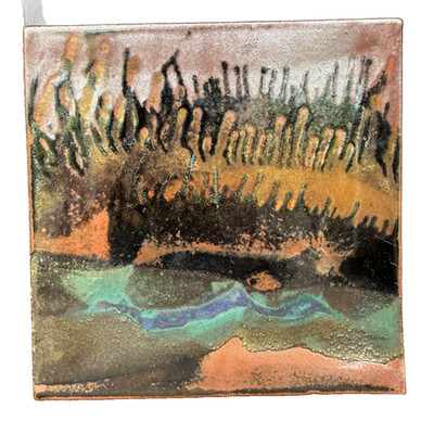 Large Decorative Handmade Ceramic Art Tile for Wall Hanging Decor