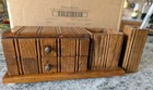 Vintage Handmade Wood Stationery Desk Organizer 10.5” Wide X 4” Tall X 5" Deep