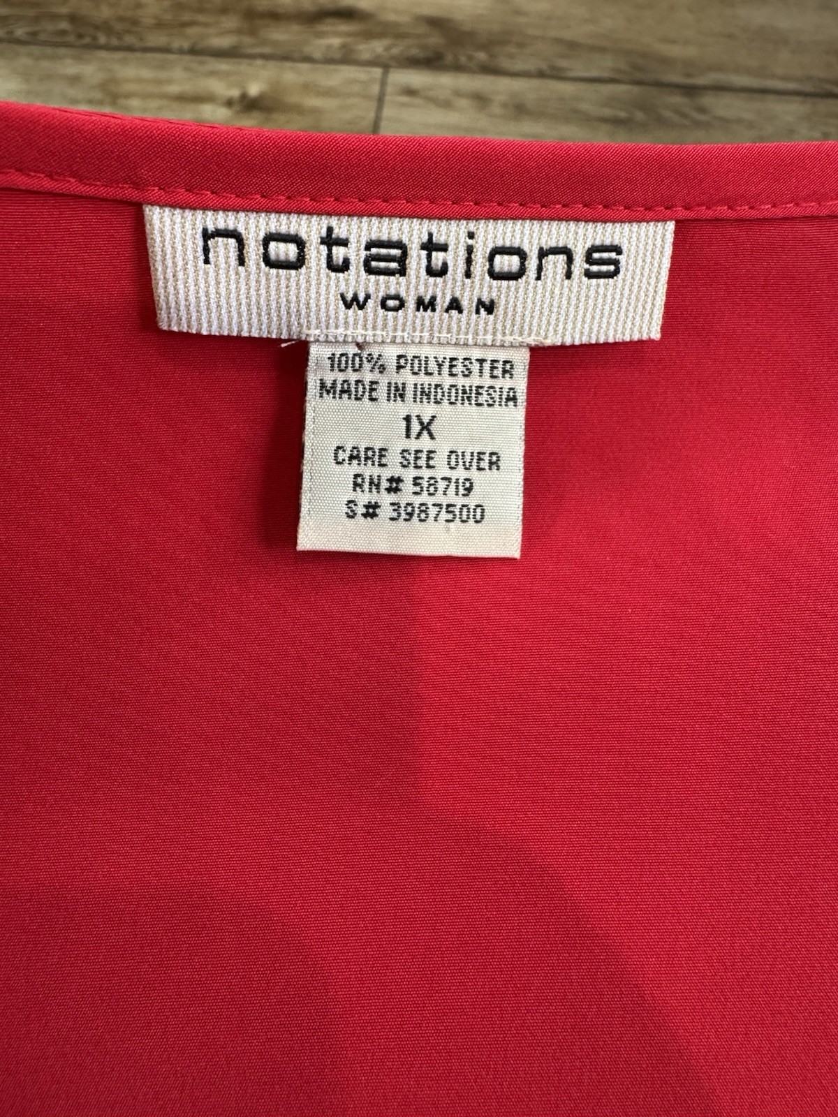 Vintage Red Notations Embroidered Button Down Shi… - image 11