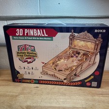 ROKR Pinball Machine 3D Wooden Puzzle Amusing Table Game with Music LED Light