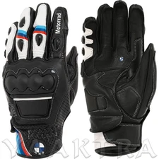 BMW Motorrad Motorcycle Racing Gloves Leather Armored Knuckle Protection