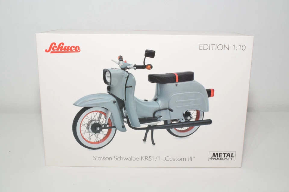 B95 1:10 SCHUCO 45 064 9400 SIMSON SCHWALBE KR51/1 CUSTOM III MOTORRAD MIB