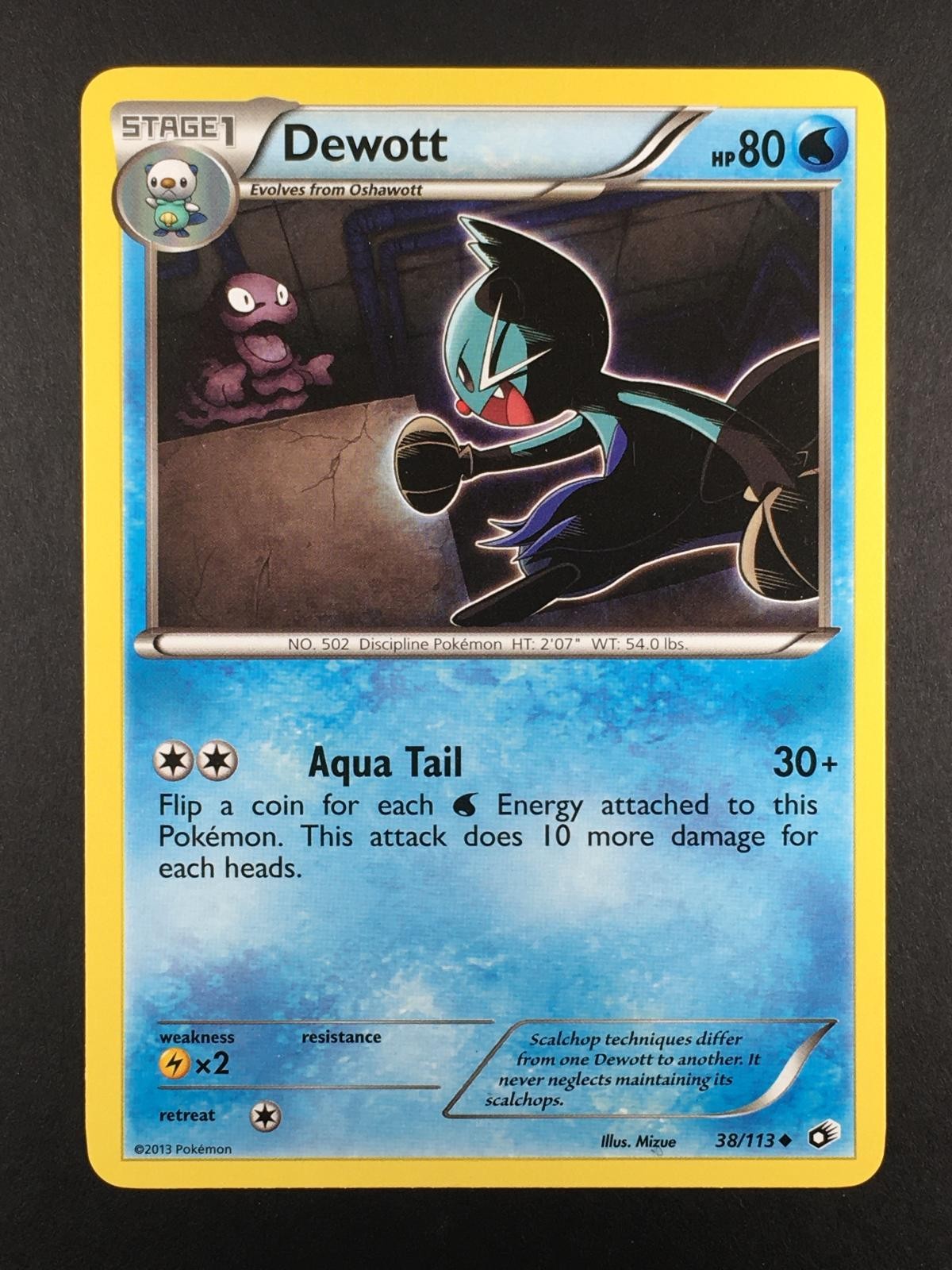 Pokemon TCG Dewott 38/113 Legendary Treasures Regular Uncommon NM