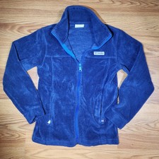 Columbia Fleece Jacket Youth Kids Size Medium 10/12 Full Zip Navy Blue