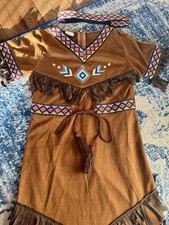 Girls Small, Native American Indian Dress Up Toddler Costume With Headband
