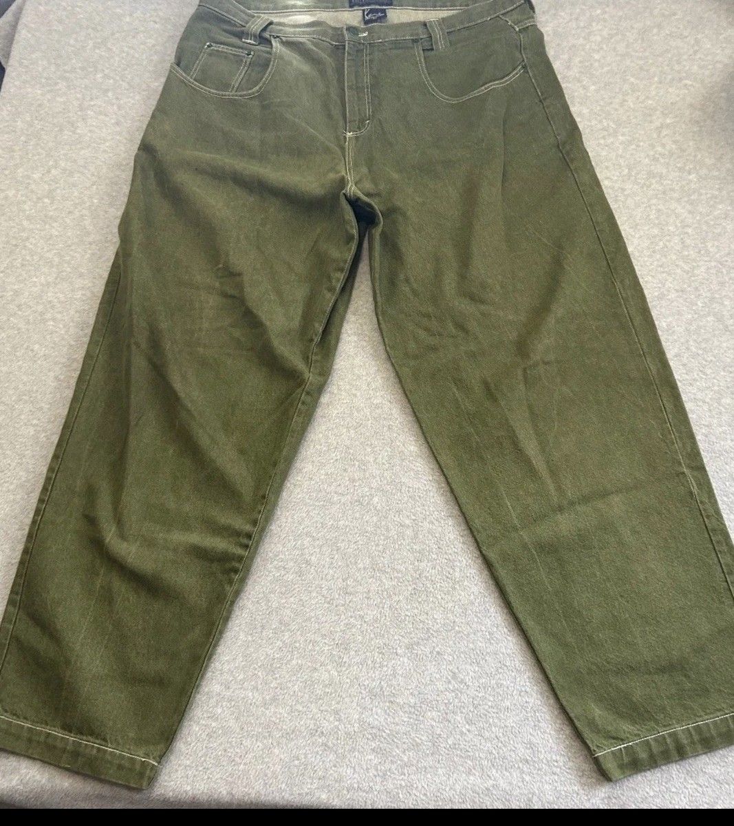 Vintage Karl Kani Jeans Green Size 42 Y2K Baggy Hip Hop Made in
