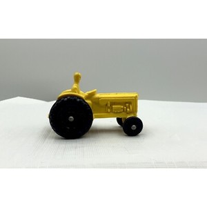 Vintage Stelco Laerdal Tractor w/ Driver Farm Toy Yellow Rubber