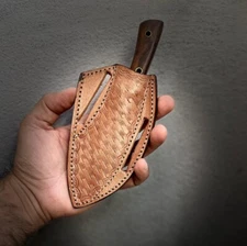 USA Hand Engraved Pancake Sheath Fixed Blade Knife Belt Knife Case Belt Sheath