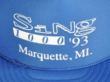 Sing 1000 '93 Marquette, Michigan 1993 Blue Radio Promo Snapback Vintage