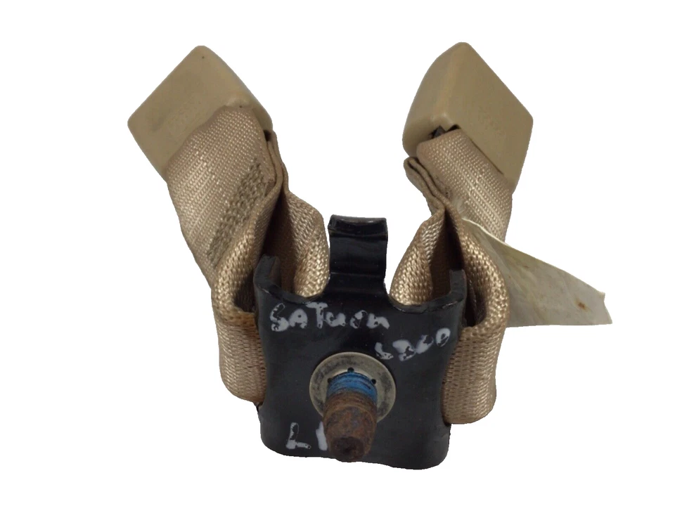 Cinturón de seguridad trasero izquierdo Saturn L300 serie L 2001-2005 doble hebilla bronceado OEM Foto 2 de 4