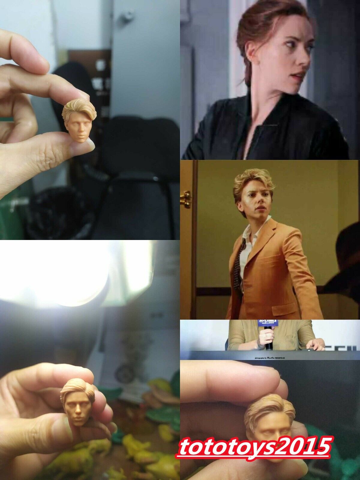 DIY 1:12 Scarlett Johansson Head Sculpt For 6'' Female Soldier Figure Body Toys 