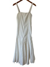 Anthropologie Maeve Lelia Eyelet Midi Dress $188 Size 6 White Summer Chic