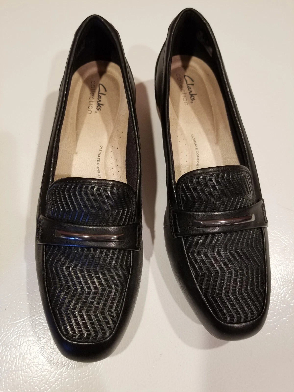 MOCASSINI CLARKS JULIET ASTER IN PELLE NERA SLIP ON SCARPE ELEGANTI US DONNA 11 M