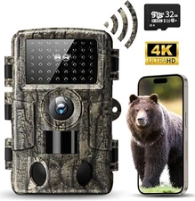 WiFi Trail Camera 4k 60MP Game Camera with Night Vision Waterproof  Camo
