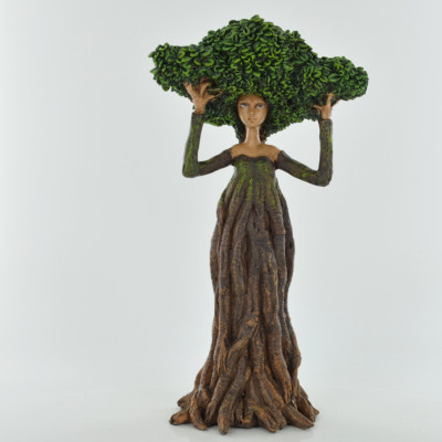 Figur Grüne Göttin Green Lady of the Forest Hazel Waldgeist Baumhüterin