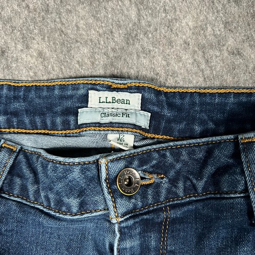 L.L. Bean Damen Jeans Größe 12P Blau Denim Classic Fit Straight - Bild 3 von 8