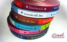 Webband handmade Stern handmade Label Unikat handgemacht Etiketten Aufnäher