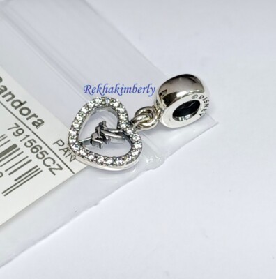 アクセサリー Pandora Criminal_T Pandora Disney Tinkerbell Dangle Charm Heart S925ALE Clear CZ